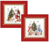 Набор салфеток из 2-х шт &quot;с новым годом&quot;,40х40см, 100% хлопок,красный,твил, Lefard (850-763-8)