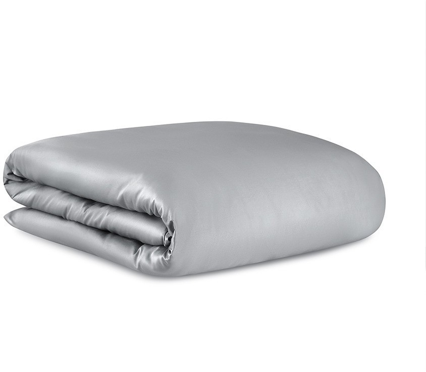 Комплект постельного белья из премиального сатина светло-серого цвета из коллекции essential, 150х20 (79822)