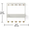 Полка настенная с крючками для аксессуаров estique, белая/натуральное дерево (75233)