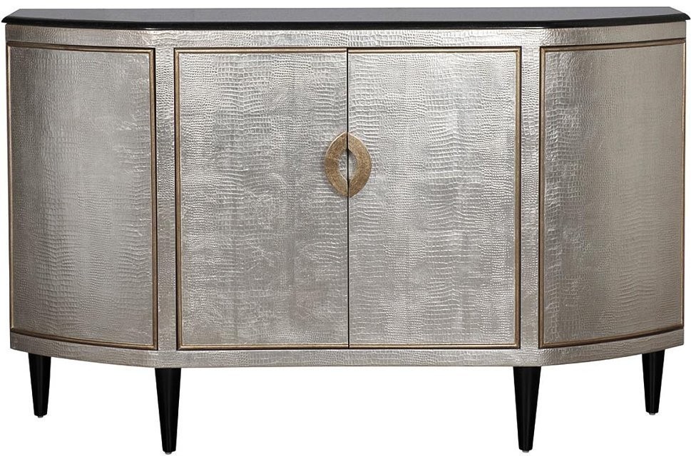 Комод серебристый с каменн.столешницей 160*43*102см (TT-00005430)