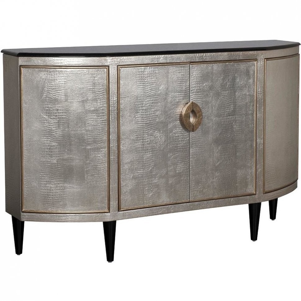 Комод серебристый с каменн.столешницей 160*43*102см (TT-00005430)