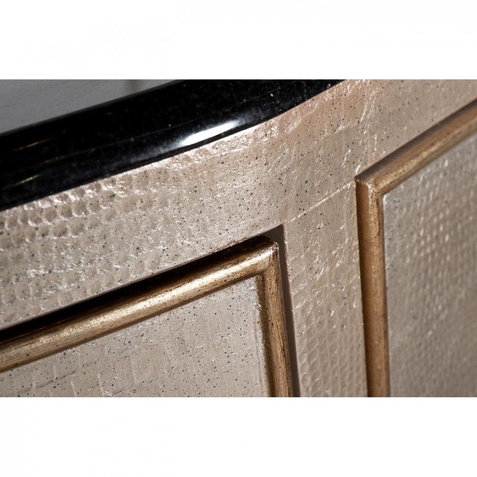 Комод серебристый с каменн.столешницей 160*43*102см (TT-00005430)