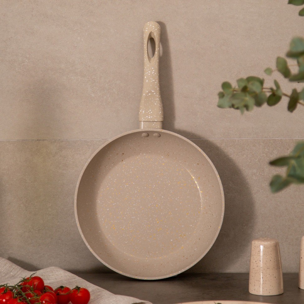 Сковорода agness с антипригарным покрытием "latte", 22х4,5см (932-501)