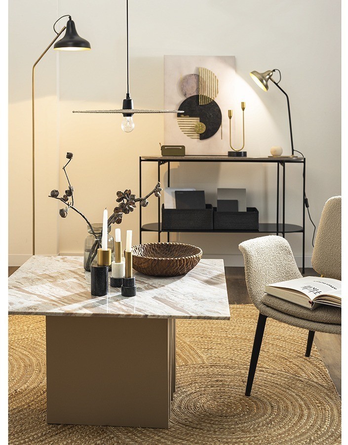 Торшер enkel sand, 165 см, золотистый/черный (76373)