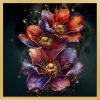 Картина ЦВЕТЕНИЕ ДУШИ с кристаллами Swarovski (3173)