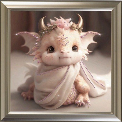 Картина Малышка Дракоша с кристаллами Swarovski (3024)