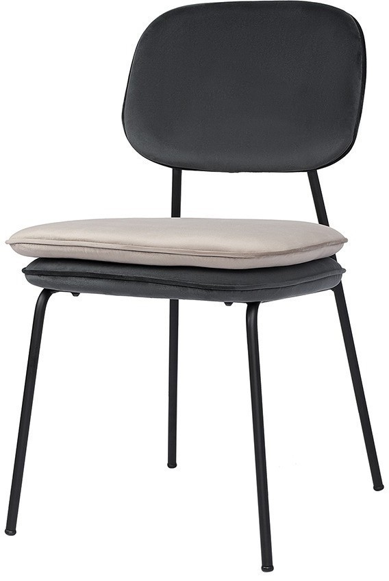 Стул pea, велюр, темно-серый/бежевый (77070)