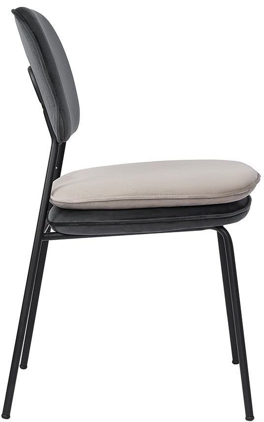 Стул pea, велюр, темно-серый/бежевый (77070)