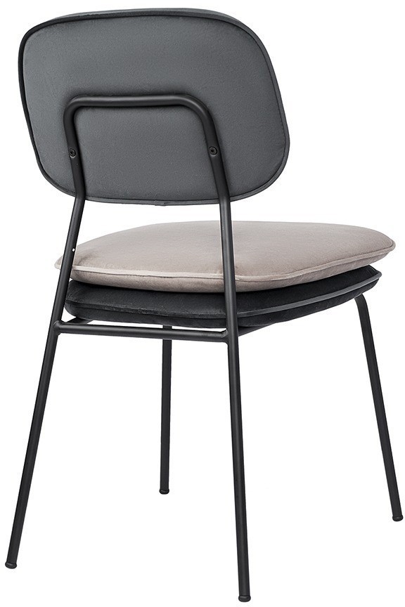 Стул pea, велюр, темно-серый/бежевый (77070)