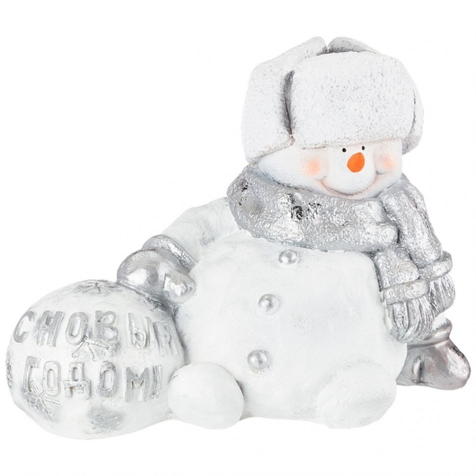 Фигурка декоративная "снеговик с шаром " новый год " высота=32см Lefard (169-606)
