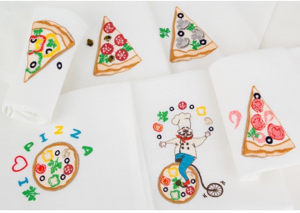 Комплект салфеток 42*42см-6шт., "пицца", п/э100%, белый Текстильный Мир (850-522)