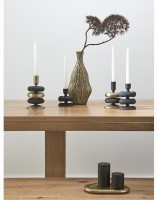 Подсвечник stone, 20 см, черный/античная латунь (76296)