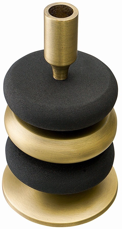 Подсвечник stone, 20 см, черный/античная латунь (76296)