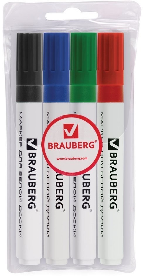 Маркеры для доски Brauberg 5 мм 4 цвета 150417 (2) (65691)