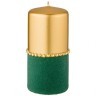 Свеча декоративная столбик высокий  "велюровый шик" green диаметр 7 см высота 15 см Adpal (348-835)