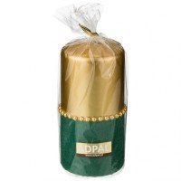 Свеча декоративная столбик высокий  &quot;велюровый шик&quot; green диаметр 7 см высота 15 см Adpal (348-835)