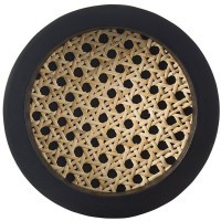 Поднос из дерева и ротанга круглый woodnes, D15 см, черный (74809)