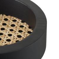 Поднос из дерева и ротанга круглый woodnes, D15 см, черный (74809)