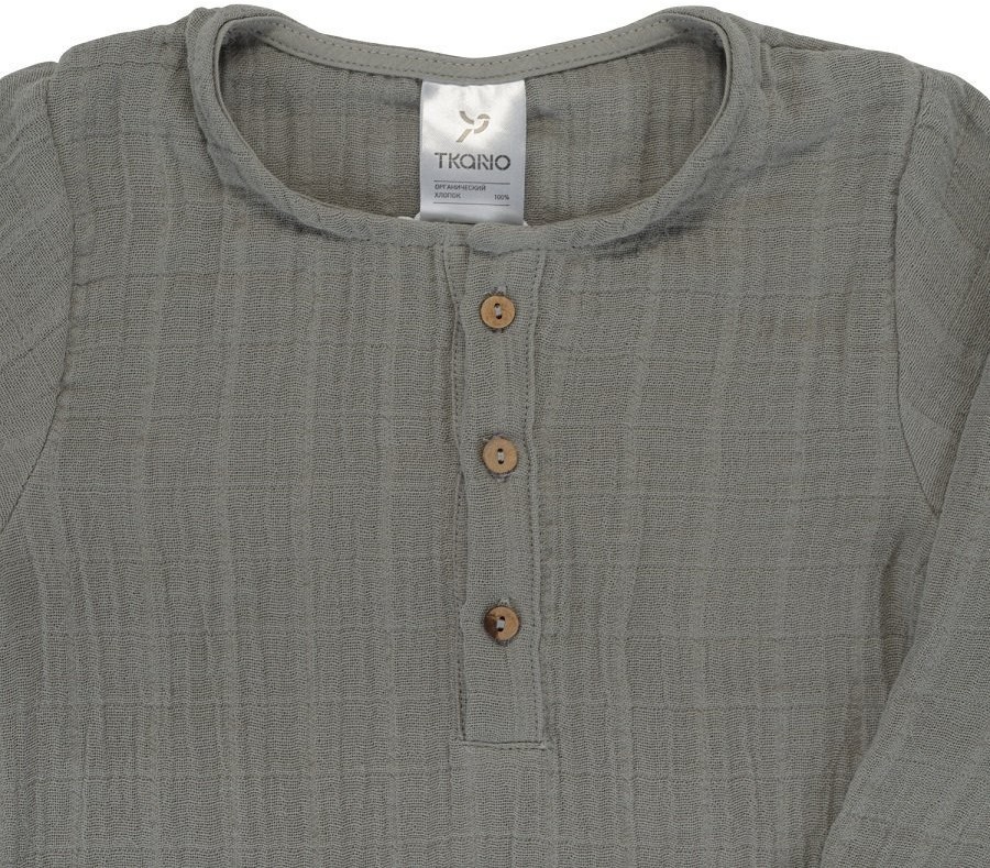 Рубашка из хлопкового муслина серого цвета из коллекции essential 4-5y (69636)