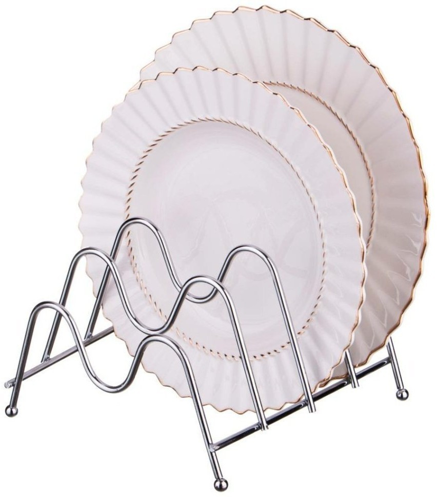 Подставка для тарелок на 4 шт. 20*19 см. высота=14 см. цвет - серебро. без упаковки Lefard (244-107)