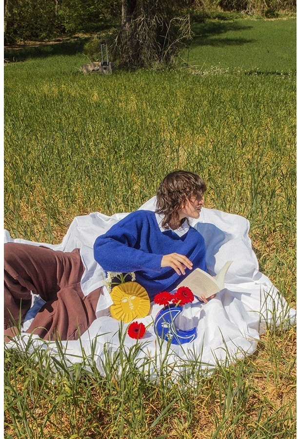 Ваза для цветов moon, 18 см, синяя (75718)