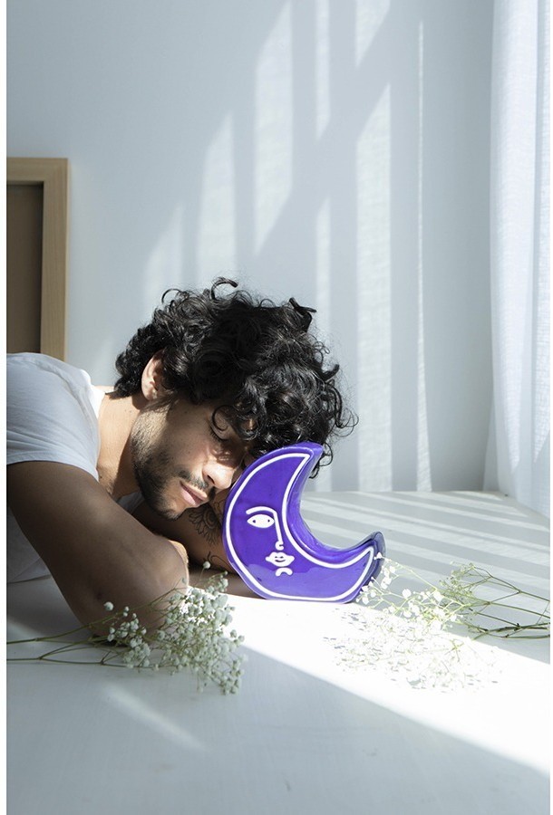 Ваза для цветов moon, 18 см, синяя (75718)