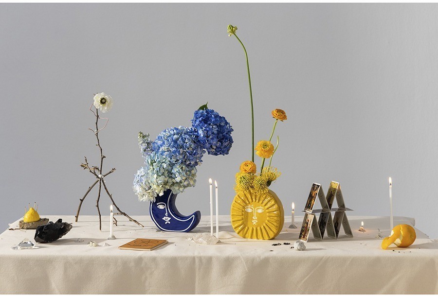 Ваза для цветов moon, 18 см, синяя (75718)