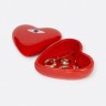 Шкатулка для украшений heart, 10х10х4 см, красная (75747)