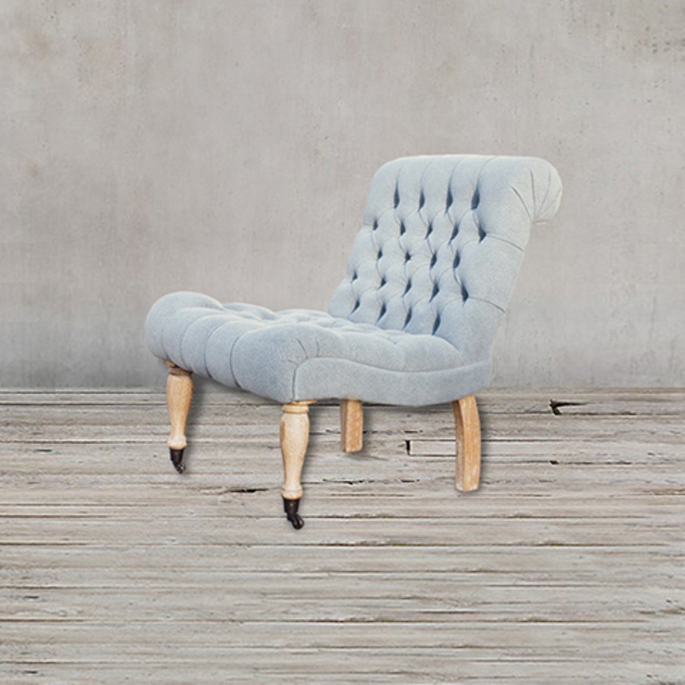 Пуф DC1170/TWE003T-10, каркас массив дуба, обивка лен, фурнитура бронза, grey, ROOMERS FURNITURE