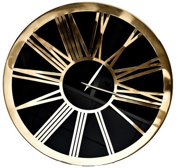 Часы настенные цвет чёрный/золото d53см (TT-00012201)