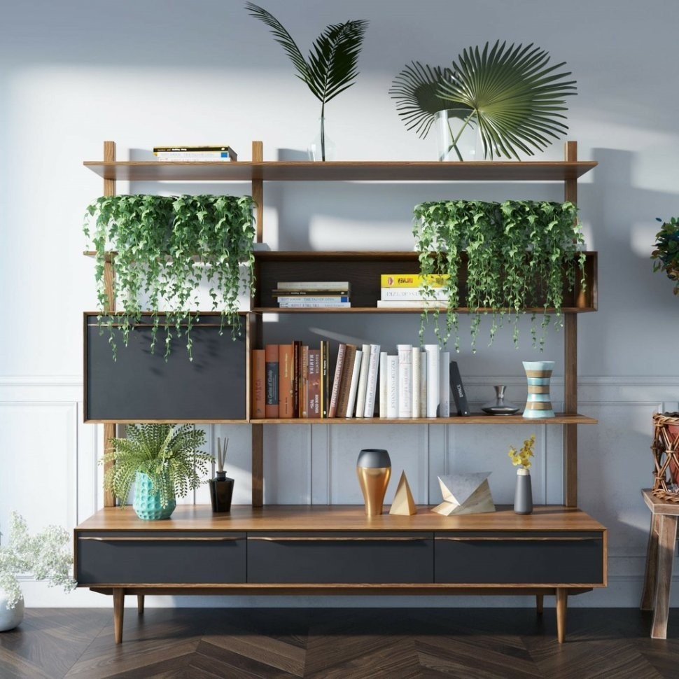 Стеллаж Bruni Black с ящиками арт BR-20Black-ET