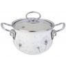 Кастрюля agness эмалированная со стеклянной крышкой серия "dandelion", 1,5 л диа. 16см (943-055)