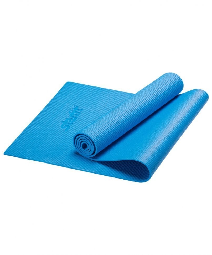 Коврик для йоги FM-101, PVC, 173x61x1,0 см, синий (129884)