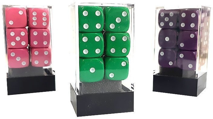 Набор кубиков D6, 16 мм 12 шт в пластиковой коробочке (29830)