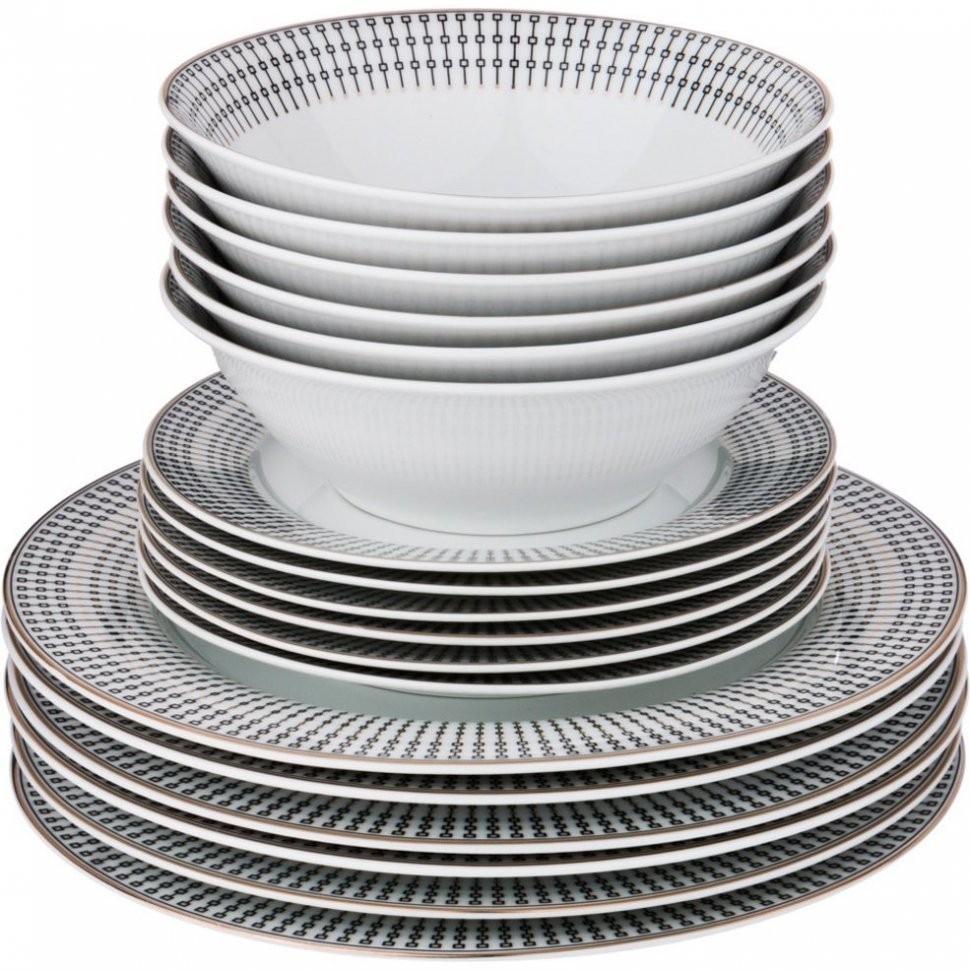 Набор тарелок на 6 персон 18 пр. диаметр=27/19/18 см Lefard (767-022)