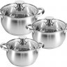 Набор кастрюль 3 шт из нержавеющей стали с крышками MAYER BOCH (30992)
