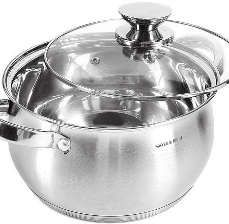 Набор кастрюль 3 шт из нержавеющей стали с крышками MAYER BOCH (30992)