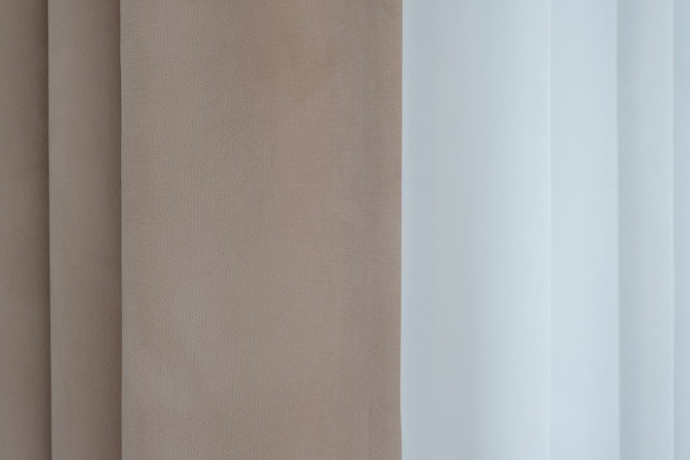 Портьера Silkу 5 бежевая на подкладке 275*260 (TT-00015975)