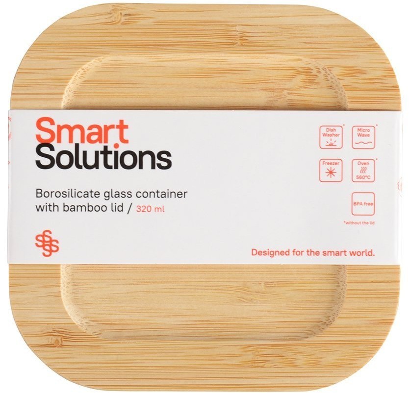 Контейнер для запекания и хранения smart solutions с крышкой из бамбука, 320 мл (73376)