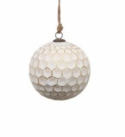 Новогодняя игрушка EL-32B, 15, стекло, white, gold, ROOMERS FURNITURE