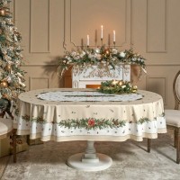 Скатерть овальная &quot;celebration&quot;140х300см ,бежевый, 100% хлопок,твил, пропитка Lefard (850-734-42)