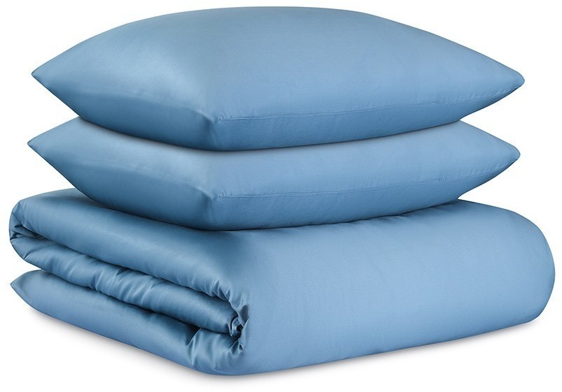 Комплект постельного белья из премиального сатина джинсово-синего цвета из коллекции essential, 150х (79818)