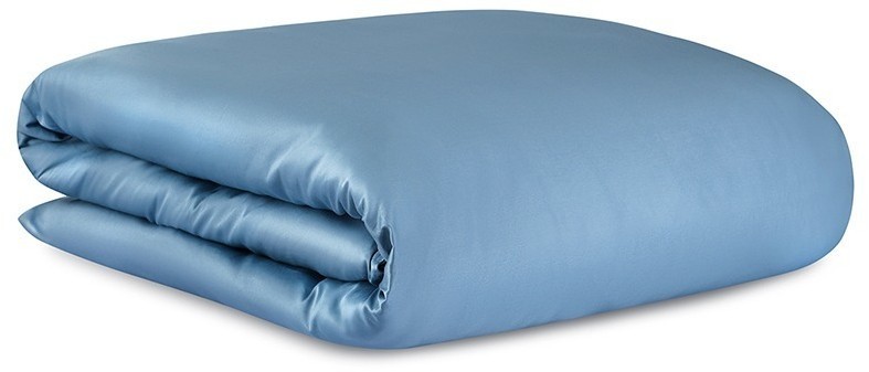 Комплект постельного белья из премиального сатина джинсово-синего цвета из коллекции essential, 150х (79818)