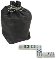 Домино с цветными точками в сером мешочке из кожзама (12 точек) (31913)