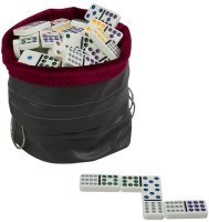 Домино с цветными точками в сером мешочке из кожзама (12 точек) (31913)