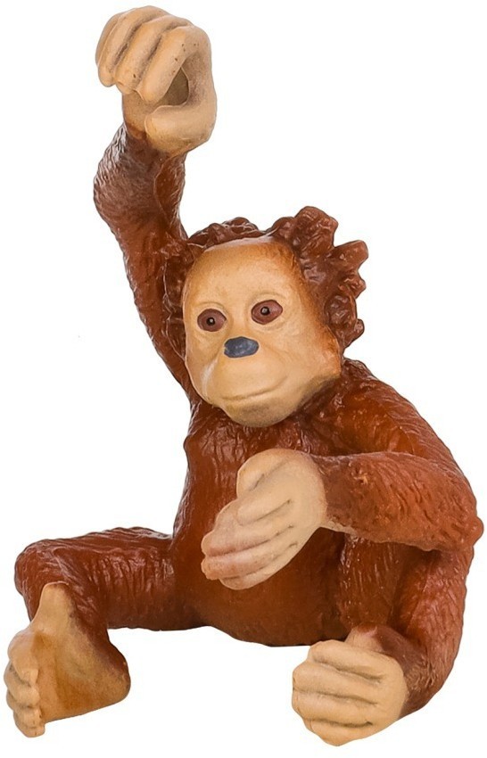 Набор фигурок животных серии "Мир диких животных": енот, рысь, орангутан с детенышем, варан, дерево (набор из 6 предметов) (MM211-223)