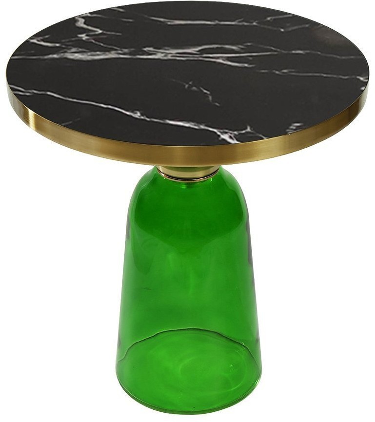 Столик кофейный odd, D50 см, мрамор/зеленый (74257)