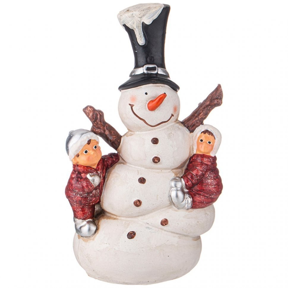 Фигурка декоративная "снеговик с детьми" высота=29см Lefard (169-726)