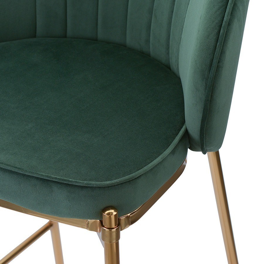 Стул барный coral, велюр, темно-зеленый (71516)