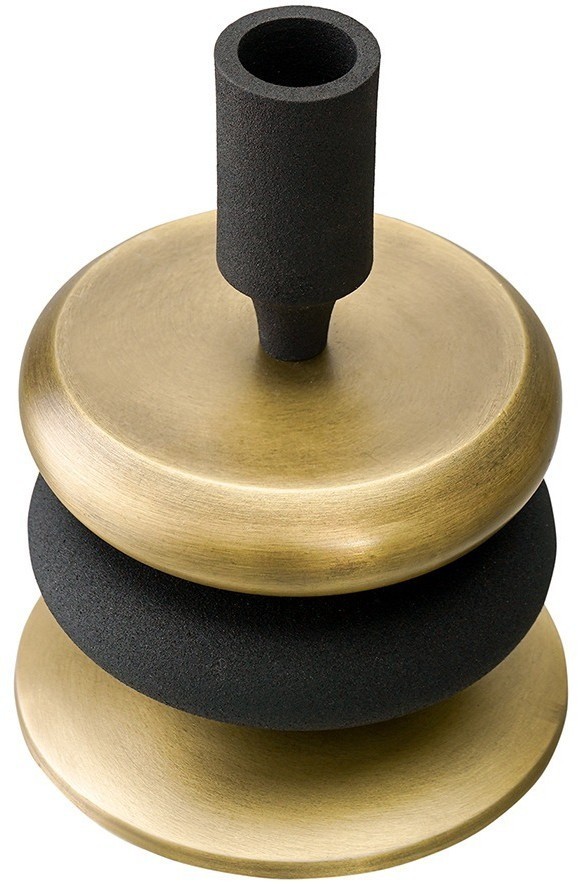 Подсвечник stone, 17 см, черный/античная латунь (76295)